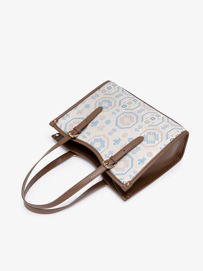 Graceful Geometric Vegan Eco-Leather Tote Clutch Bag
