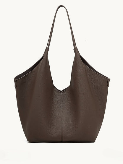 حقيبة إيثيرال في-كات جلد طبيعي | حقيبة هوبو بسيطة من جلد الحصى