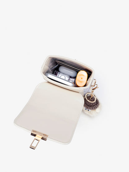 Elegant Oriental Embroidery Vegan Eco-Leather Mini Clutch Bag with Charm