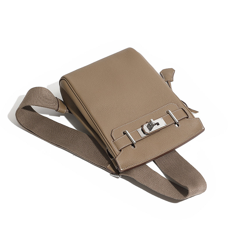 Minimalist Genuine Leather Sling Chest Bag
