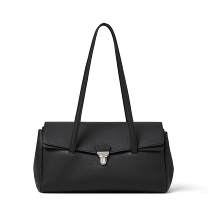 Sac pochette fourre-tout en cuir véritable à texture grainée grain de riz élégante