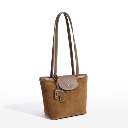 Urban Suede Genuine Leather Mini Tote Clutch Bag