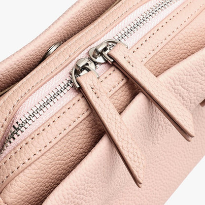 Antique Pebbled Genuine Leather Mini Tote Clutch Bag