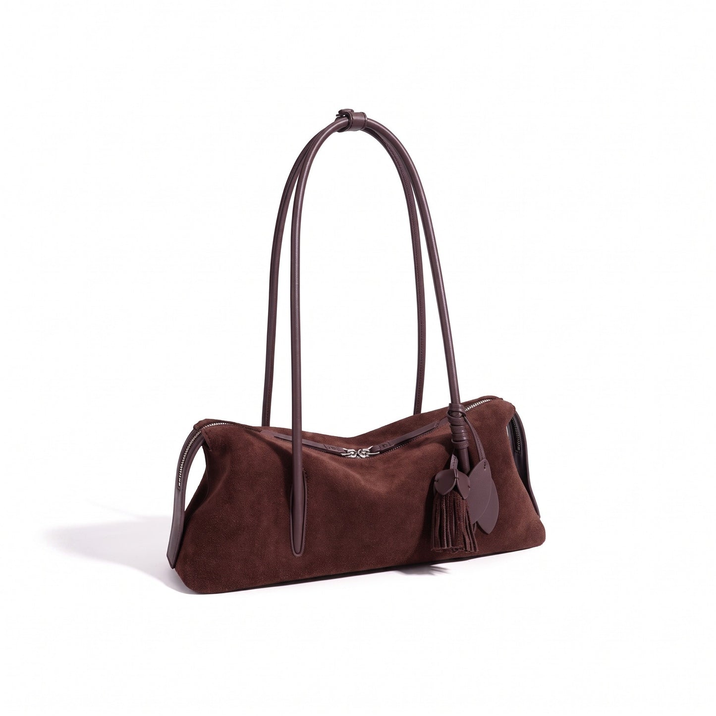 Schicke matte Baguette-Clutch aus echtem Leder