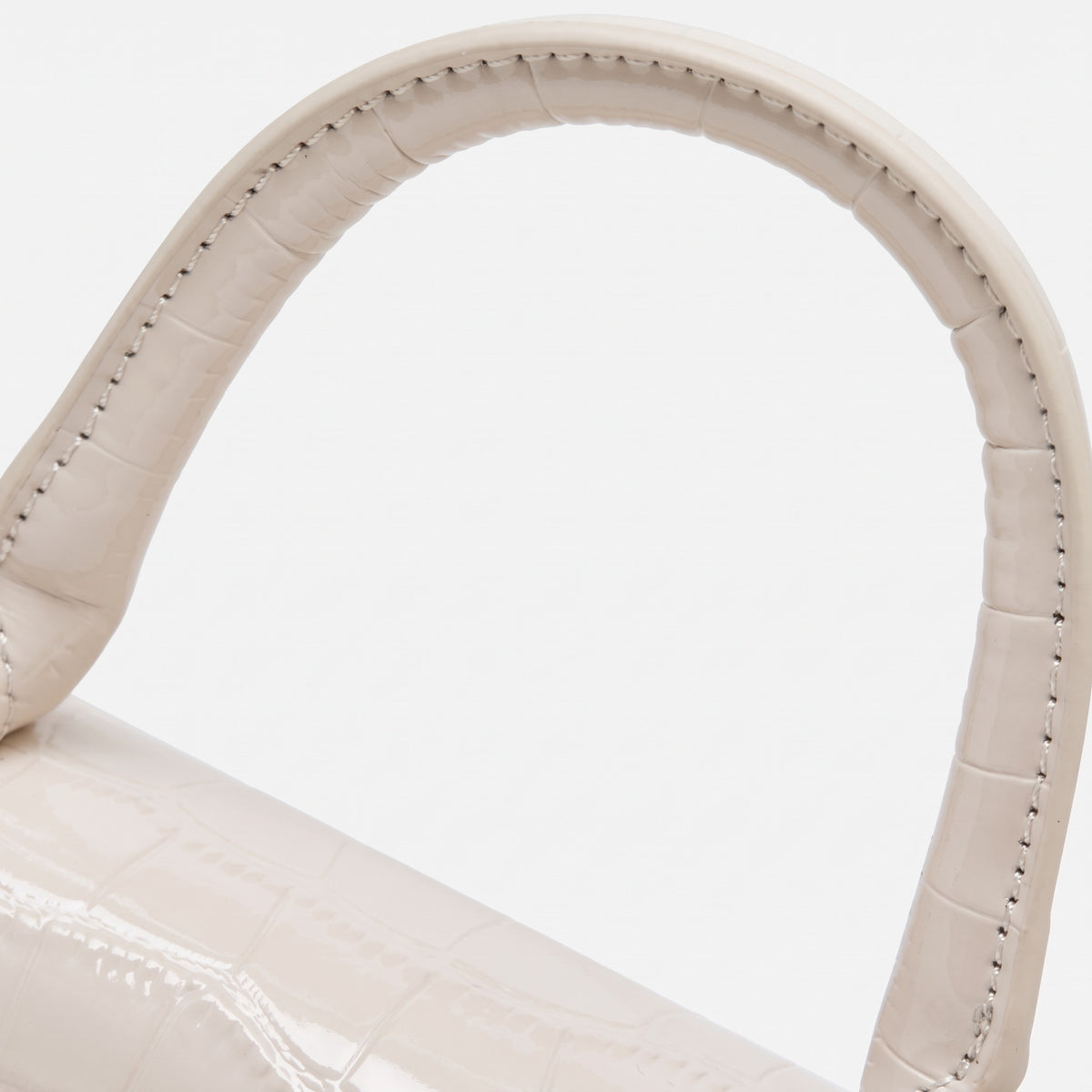 Borsa a tracolla minimalista in vera pelle effetto coccodrillo con manico