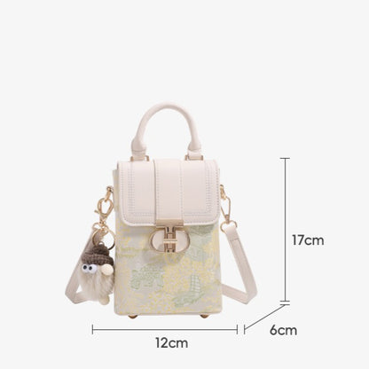 Elegant Oriental Garden Vegan Eco-Leather Mini Clutch Phone Bag