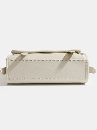Minimalist Texture Flap Genuine Leather Shoulder Messenger Bag