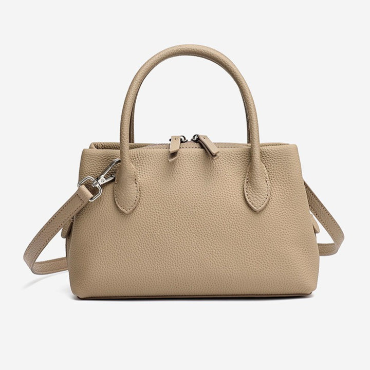 Antique Pebbled Genuine Leather Mini Tote Clutch Bag