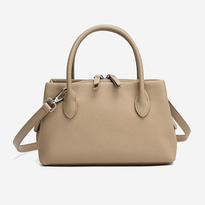 Antique Pebbled Genuine Leather Mini Tote Clutch Bag