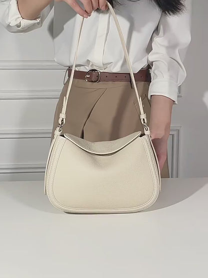 Graceful Genuine Leather Saddle Messenger Clutch Bag