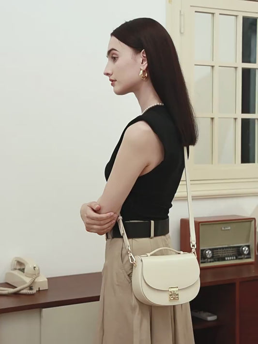 Elegante Satteltasche aus echtem Leder für Damen