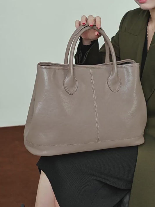 Sac en cuir véritable d'époque avec portage polyvalent à 2 modes - Cartable classique de travail