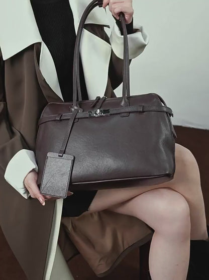 Bolso Tote Estructurado de Cuero Genuino Eclipse para Mujer