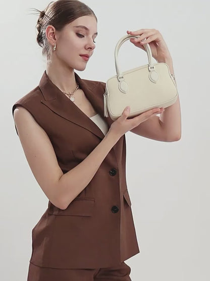 Damen-Boston-Tasche aus echtem Leder Premium Sense