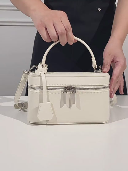 Minimalist Genuine Leather Square Box Clutch Bag