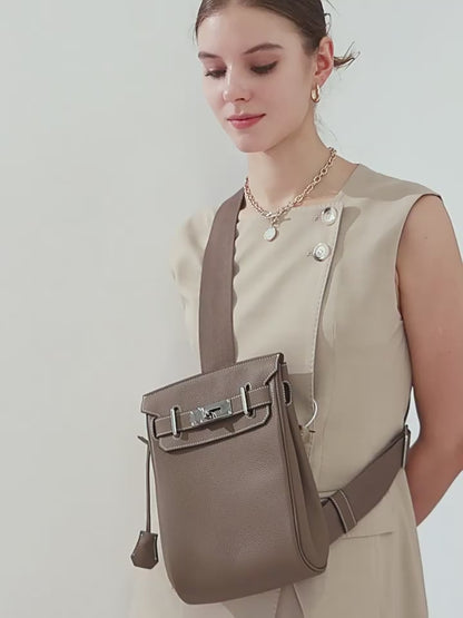 Minimalist Genuine Leather Sling Chest Bag