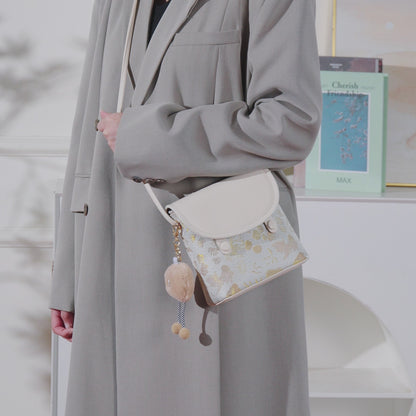 Exquisite Embroidered Vegan Eco-Leather Compact Flap Clutch Bag