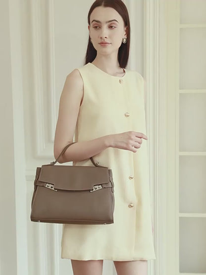 Damen Echtleder Minimalistische Stilvolle Große Kapazität Tote Schultertasche