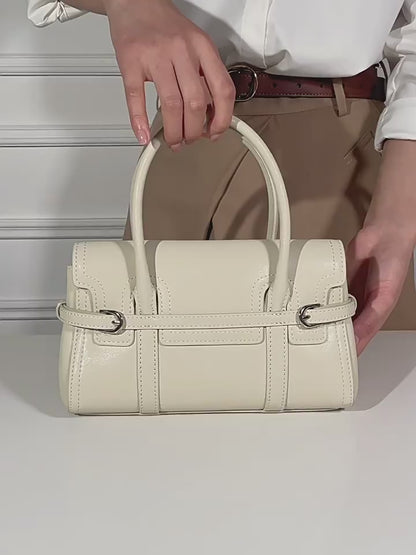 Sleek Genuine Leather Flap Satchel Clutch Bag