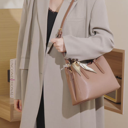 Elegant Brown Pebbled Vegan Eco-Leather Crossbody Clutch Bag