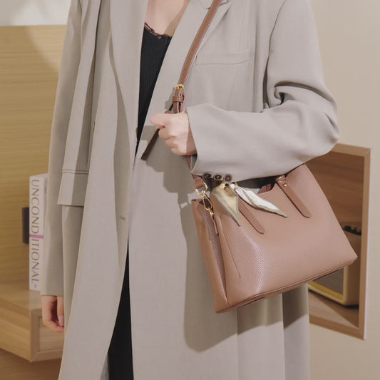 Elegant Brown Pebbled Vegan Eco-Leather Crossbody Clutch Bag