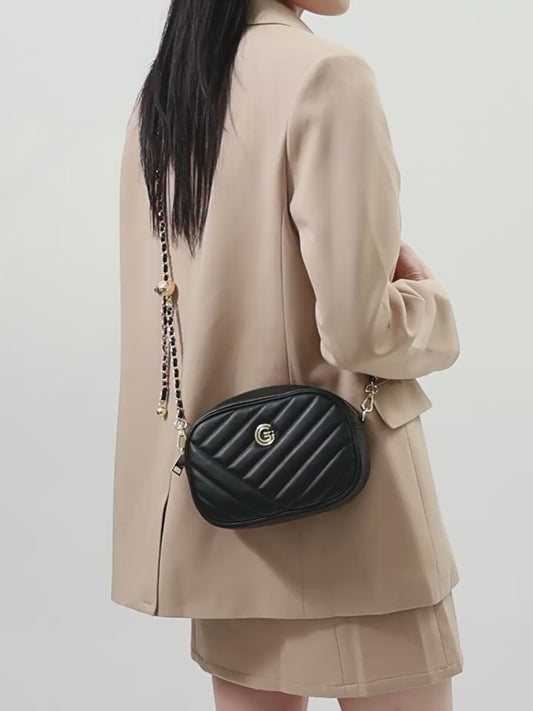 Runde Retro-Tasche aus echtem Leder für Damen