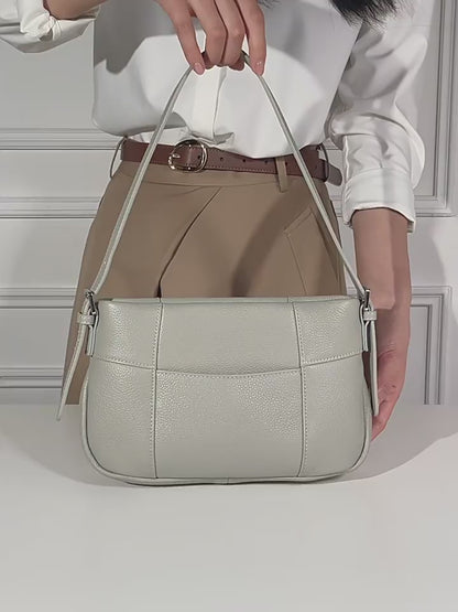 Effortless Genuine Leather Quilted Hobo Clutch Bag