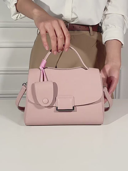 Chic Genuine Leather Square Flap Clutch Bag
