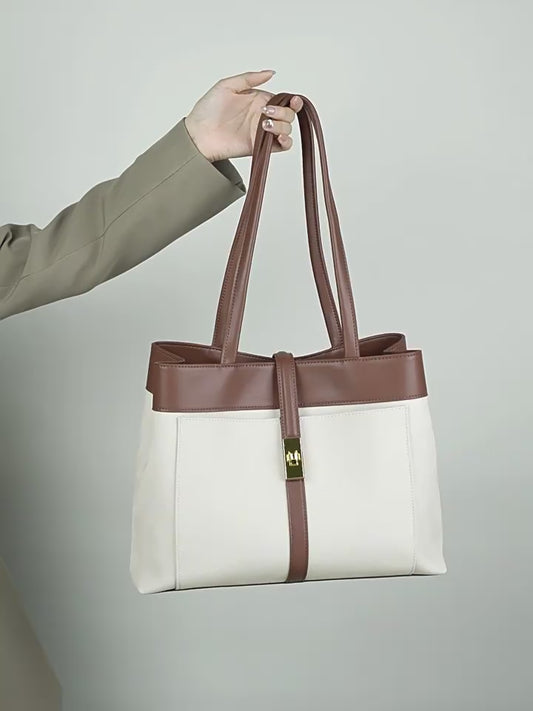 Women's Genuine Leather Dune & Saddle Tote Bag