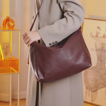 Modern Classic Large Capacity Vegan Eco-Leather Hobo Bag
