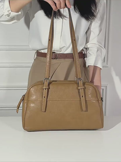 Mellow Rustic Genuine Leather Boston Clutch Bag