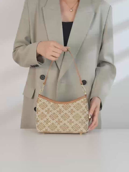 Vintage Monogram Vegan Eco-Leather Clutch Bag