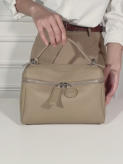 Chic Genuine Leather Square Pillow Clutch Bag